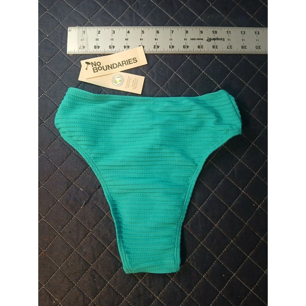 No Boundaries Bikini Bottoms Size XXS 00 Green Cheeky High Leg High Waist New
